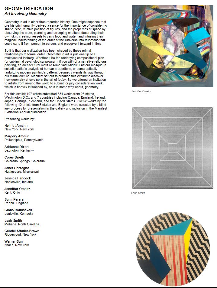 Manifest Gallery Geometrification Jessica M. Hancock