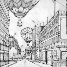 Illustration for a conceptual street scene